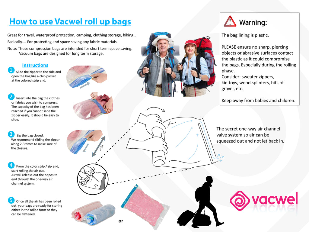 Vacuum Travel Bags and Luggage Space Saving Convenient for Travel
