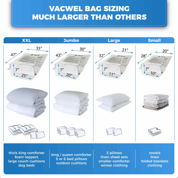 4 Vacuum Storage Bags Variety Pack