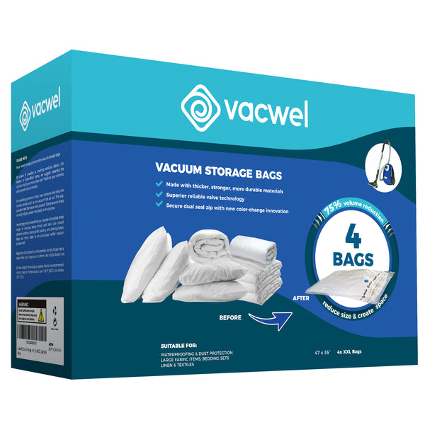 Jumbo XXL Vacuum Storage Bags, 47 x 35 inch, 4x bags pack