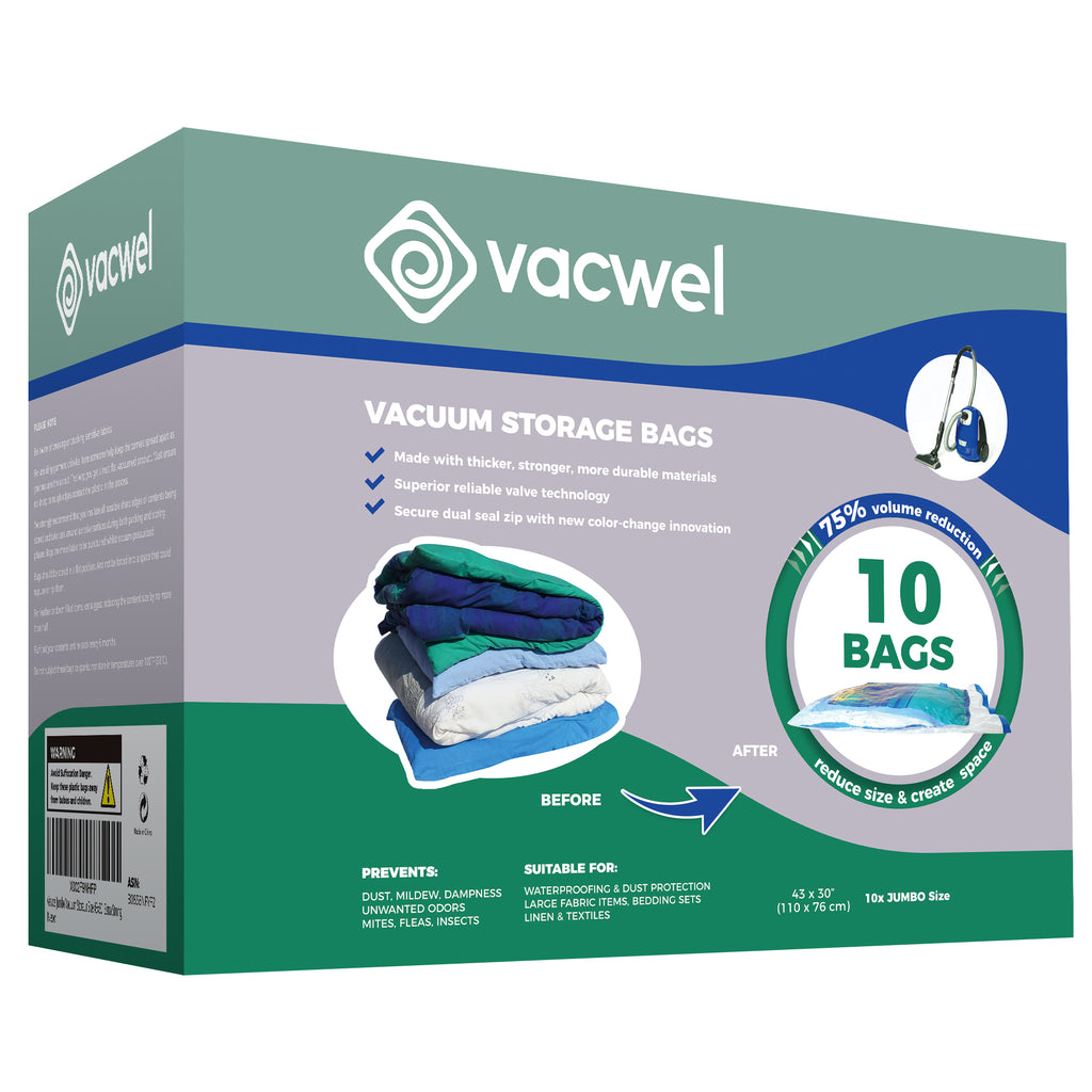 10 PACK X6 SUPER JUMBO XL BIGGEST Vacuum Space Saver Storage Bag +