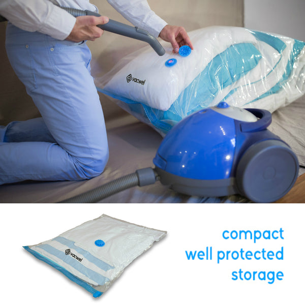 Vacwel Vacuum Storage Bags 8 Jumbo + 4 Large Size (12 Bag) Pack